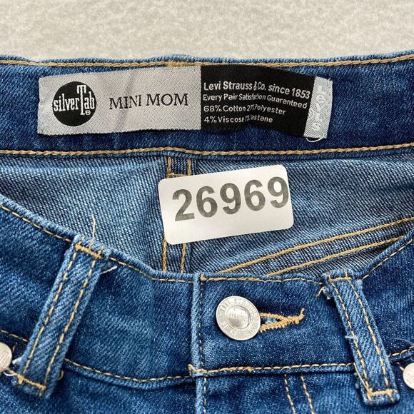 Levis Silver Tab Jeans Girls 16R Blue Mini Mom Denim Adjustable Waist High Rise - Picture 4 of 13